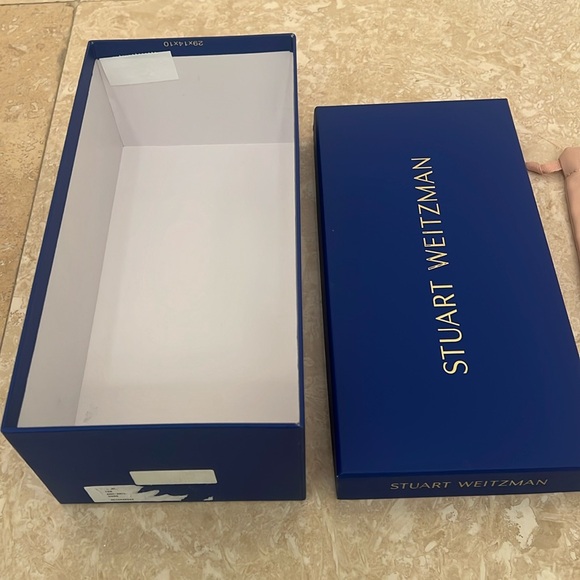 Stuart Weitzman Blue Empty Shoe Box & Pink Logo Dust Bag Set - Picture 2 of 5